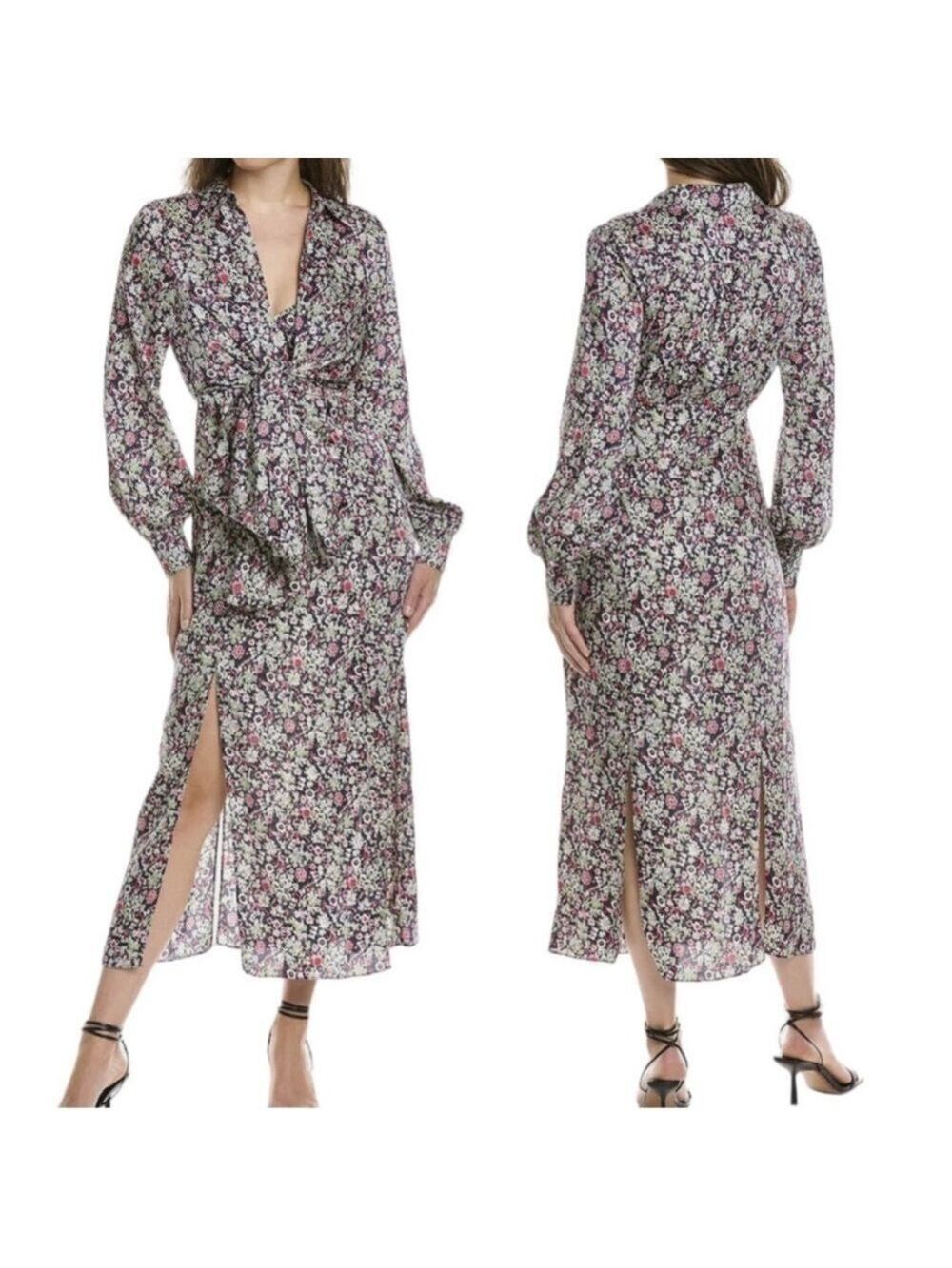 NWT. Cinq á Sept Quin Midi Dress in Powder Blue Multi size 0 & 6